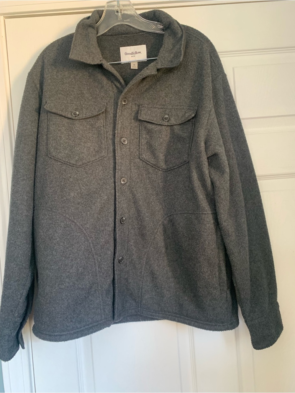 Goodfellow & Co Gray Fleece Shirt Jacket Men’s Medium Button Front